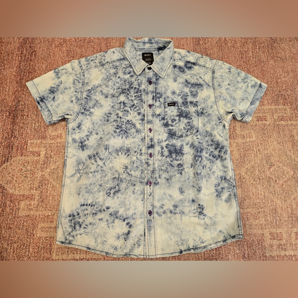 RVCA unisex xs tie dye vintage fit button down shirt